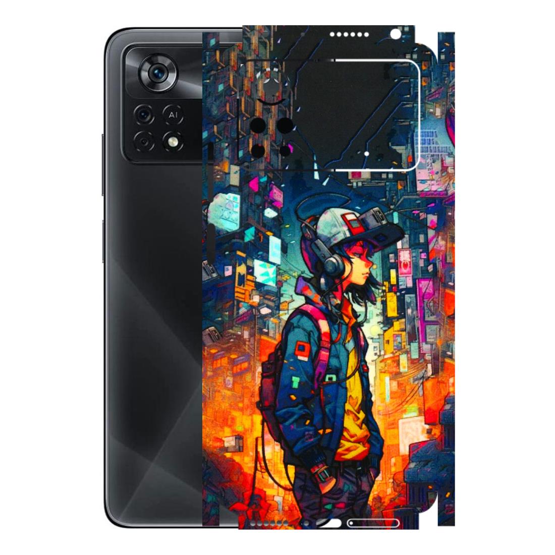 POCO Phone Skins (All Models) - Street Anime Guy - 3D Embossed Finish (L-158) Poco X4 PRO (5G)