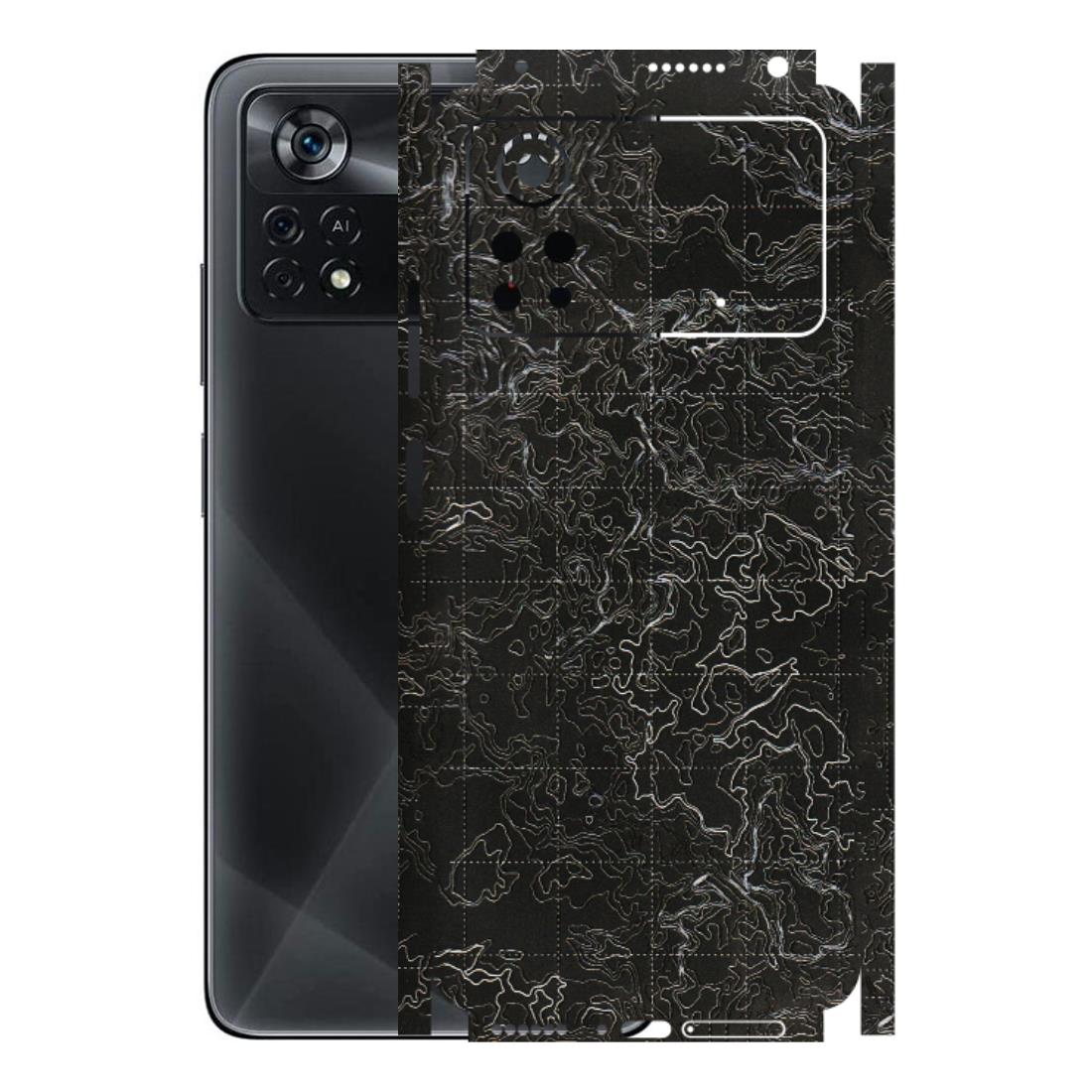 POCO Phone Skins (All Models) - Black map Texture - 3D Embossed Finish (L-201) Poco X4 PRO (5G)