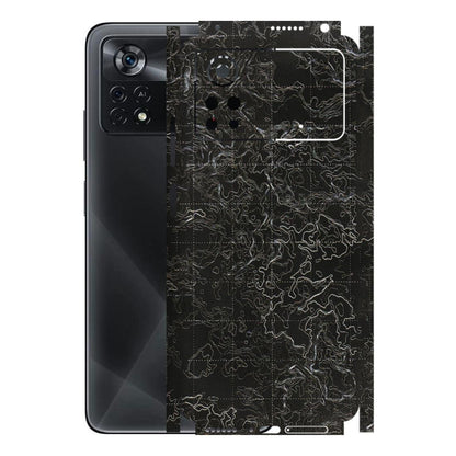 POCO Phone Skins (All Models) - Black map Texture - 3D Embossed Finish (L-201) Poco X4 PRO (5G)