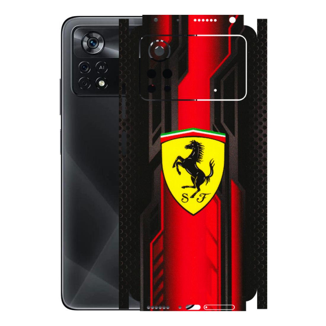 POCO Phone Skins (All Models) - Black Ferrari Logo - 3D Embossed Finish (L-253) Poco X4 PRO (5G)