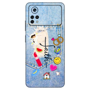 POCO Phone Skins (All Models) - Denim Jeans Pocket - 3D Embossed Finish (L-134) Poco X4 PRO (5G)