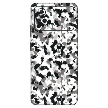 POCO Phone Skins (All Models) - White Black Camouflage - 3D Embossed Finish (L-18) Poco X4 PRO (5G)