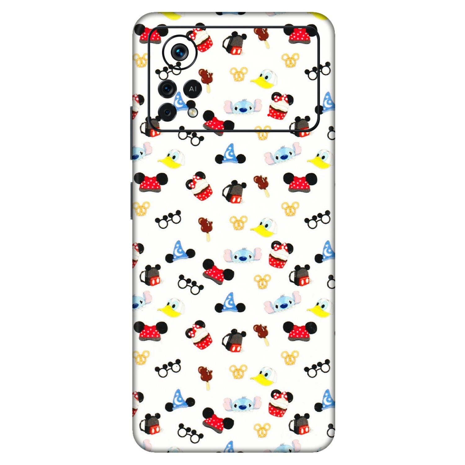 POCO Phone Skins (All Models) - Minnie Mouse & Donald Doodles s - 3D Embossed Finish (L-194) Poco X4 PRO (5G)