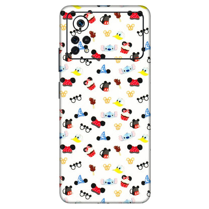 POCO Phone Skins (All Models) - Minnie Mouse & Donald Doodles s - 3D Embossed Finish (L-194) Poco X4 PRO (5G)