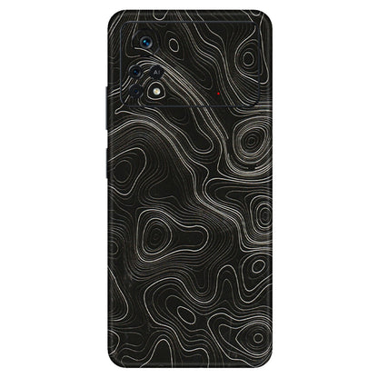 POCO Phone Skins (All Models) - Black Swirl - 3D Embossed Finish (L-196) Poco X4 PRO (5G)