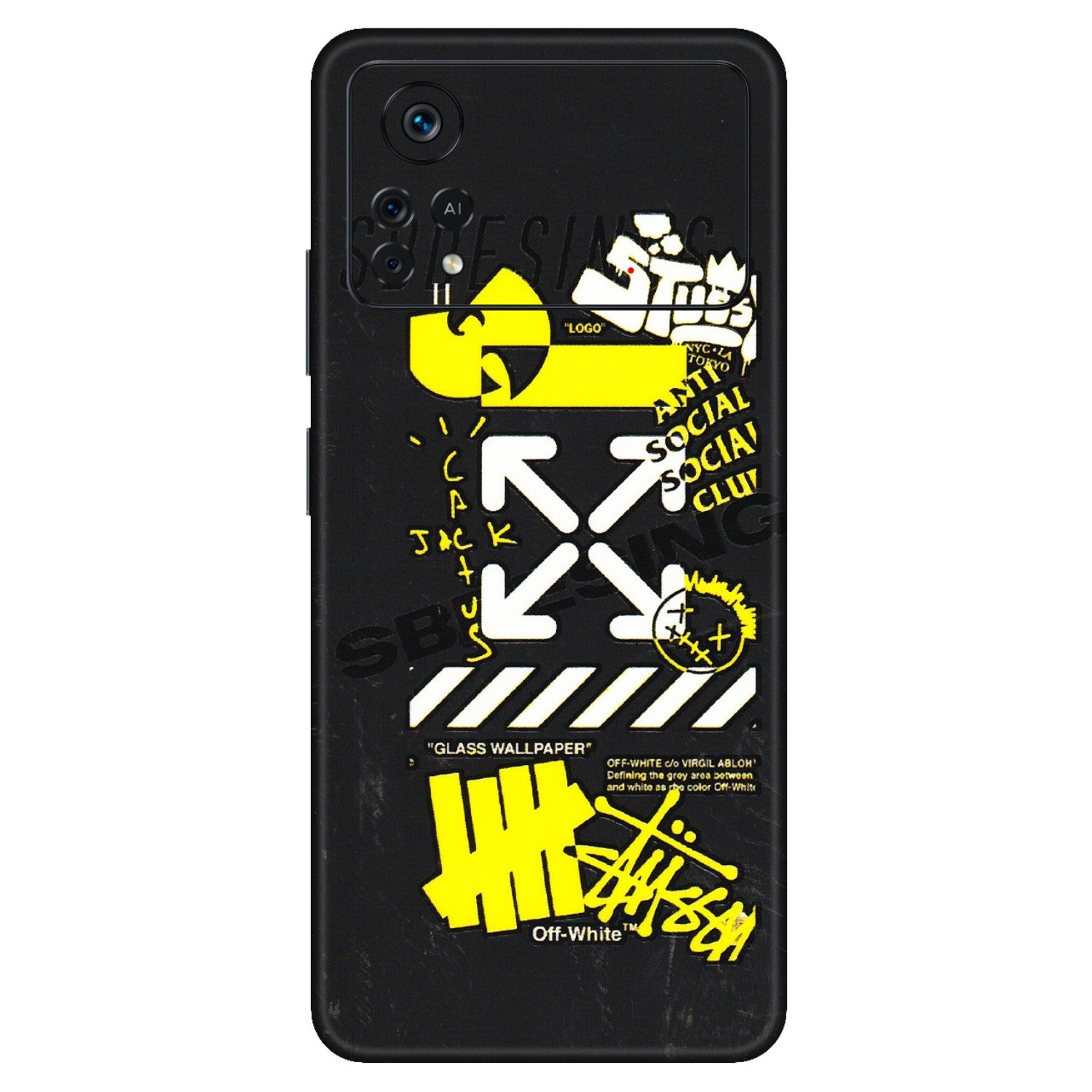 POCO Phone Skins (All Models) - Anti Social Graffiti - 3D Embossed Finish (L-198) Poco X4 PRO (5G)
