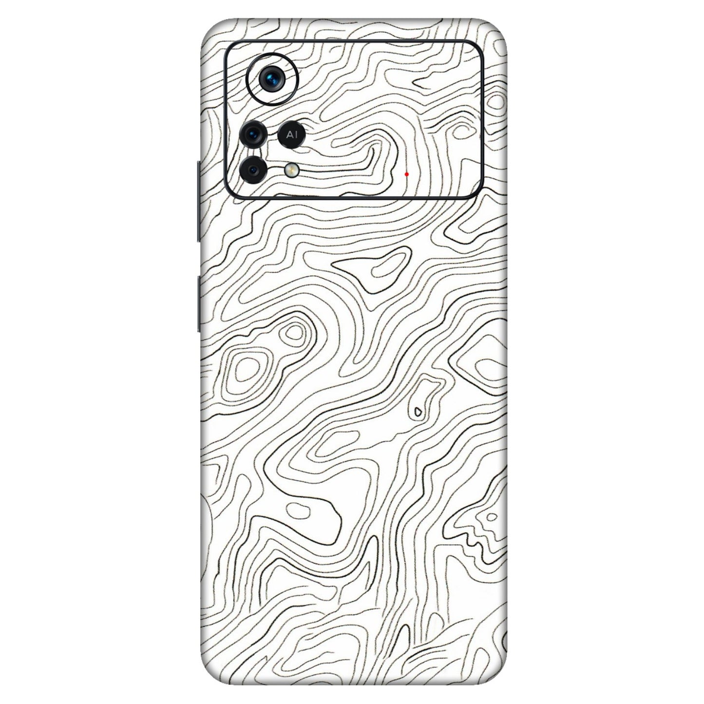 POCO Phone Skins (All Models) - White Black Swirls - 3D Embossed Finish (L-219) Poco X4 PRO (5G)