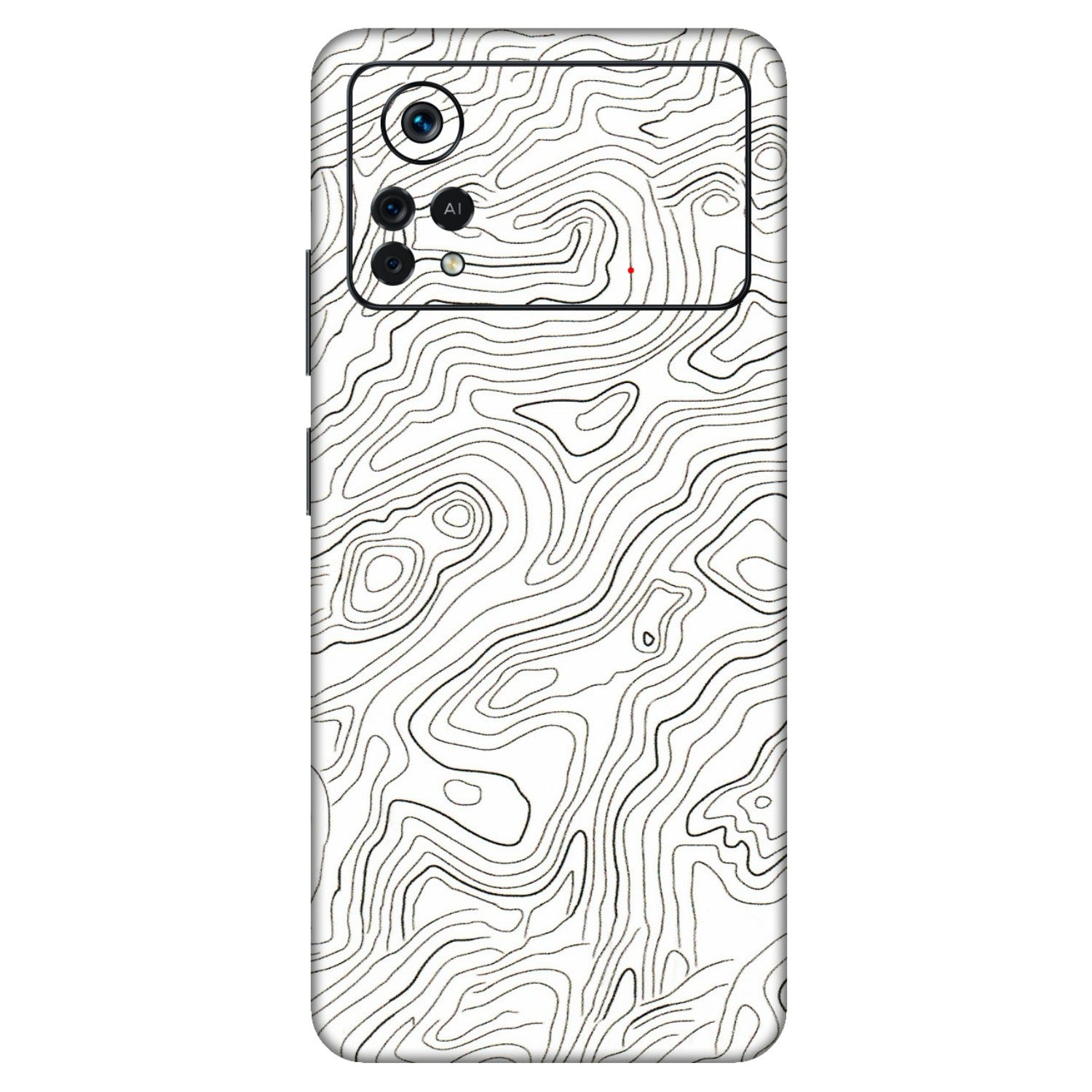 POCO Phone Skins (All Models) - White Black Swirls - 3D Embossed Finish (L-219) Poco X4 PRO (5G)