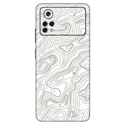 POCO Phone Skins (All Models) - White Black Swirls - 3D Embossed Finish (L-219) Poco X4 PRO (5G)
