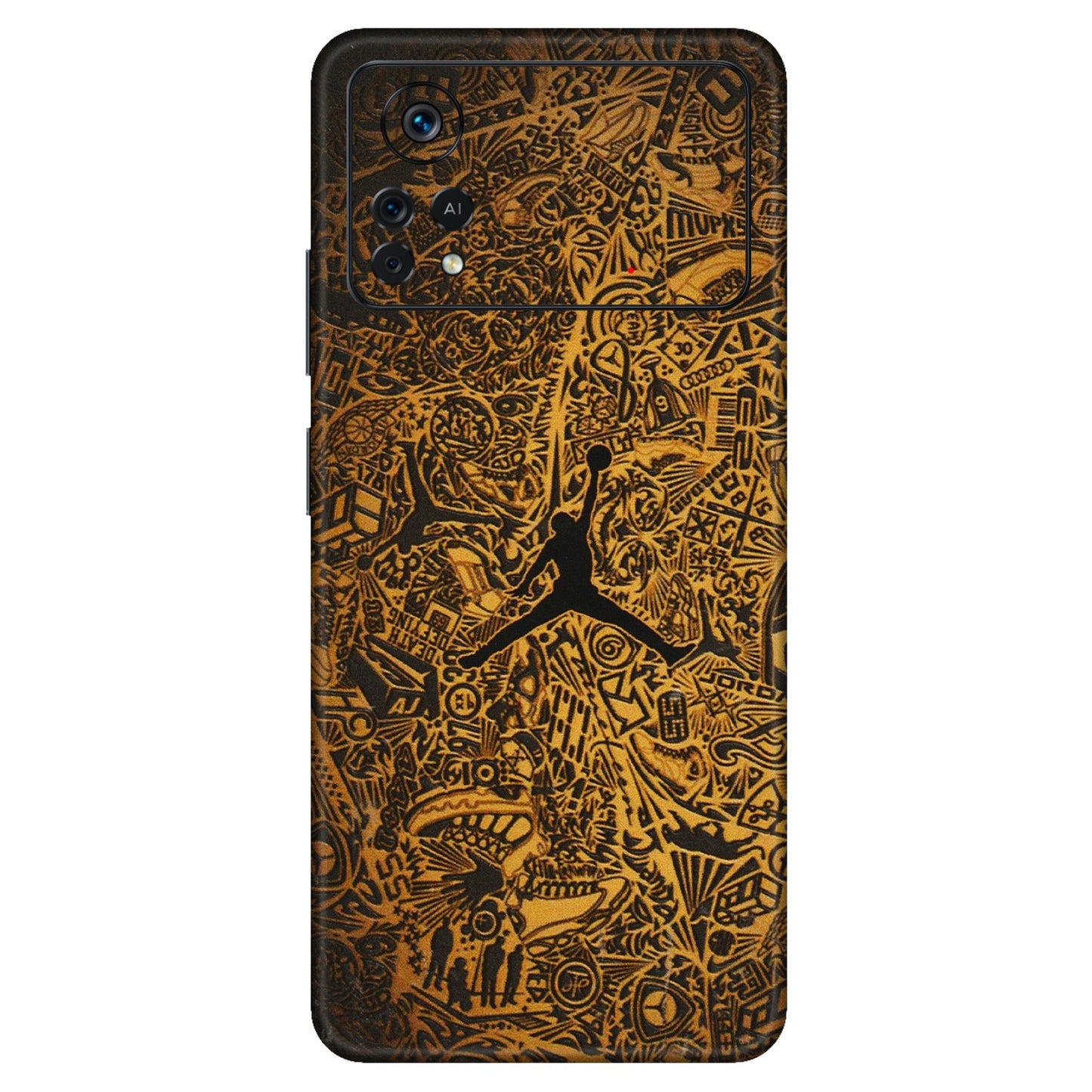 POCO Phone Skins (All Models) - Premium Gold Basketball Player - 3D Embossed Finish (L-236) Poco X4 PRO (5G)
