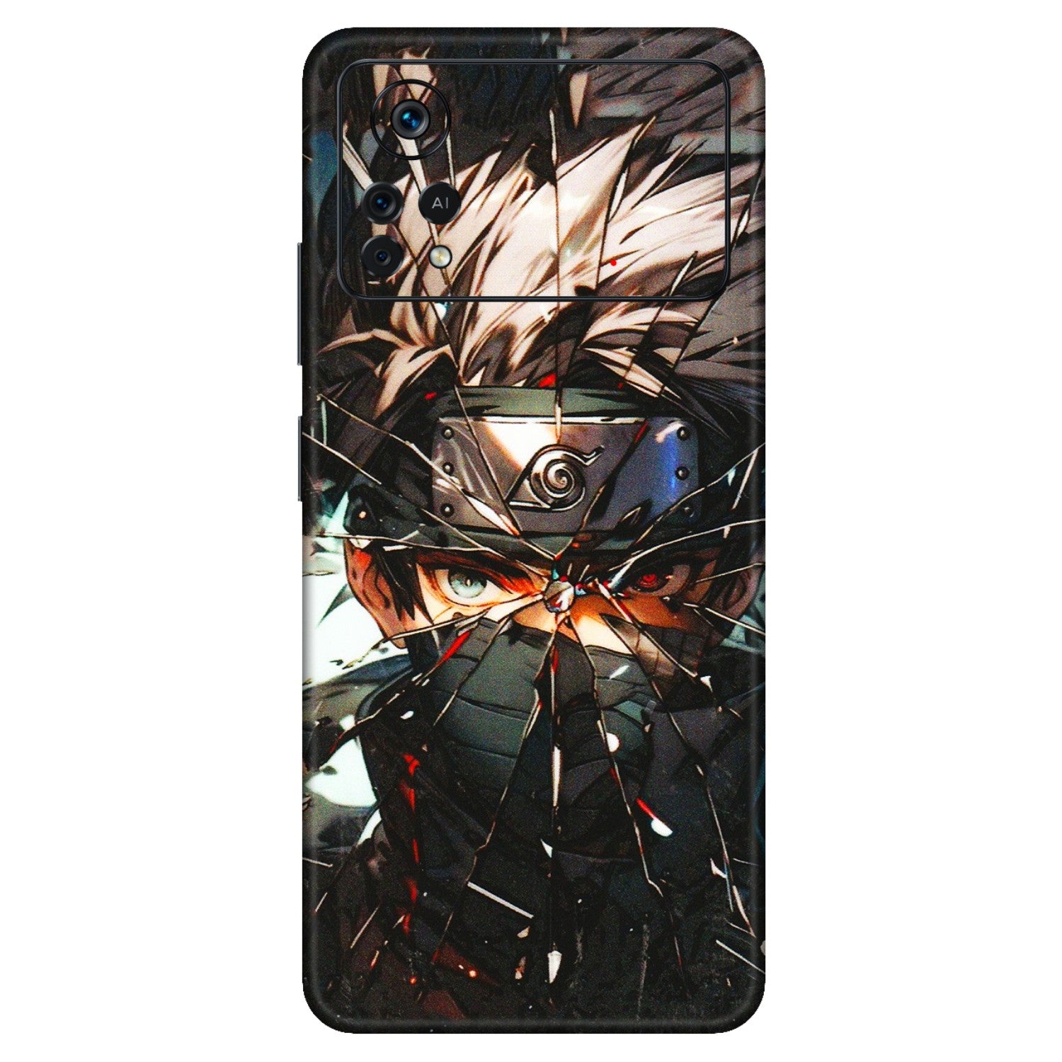 POCO Phone Skins (All Models) - Kakashi Shattered Glass Effect - 3D Embossed Finish (L-237) Poco X4 PRO (5G)