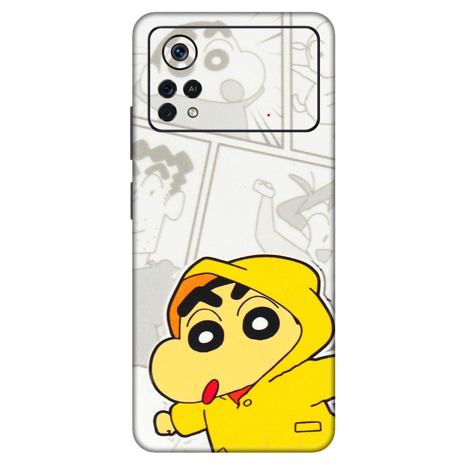 POCO Phone Skins (All Models) - Yellow Shinchan Comic - 3D Embossed Finish (L-246) Poco X4 PRO (5G)