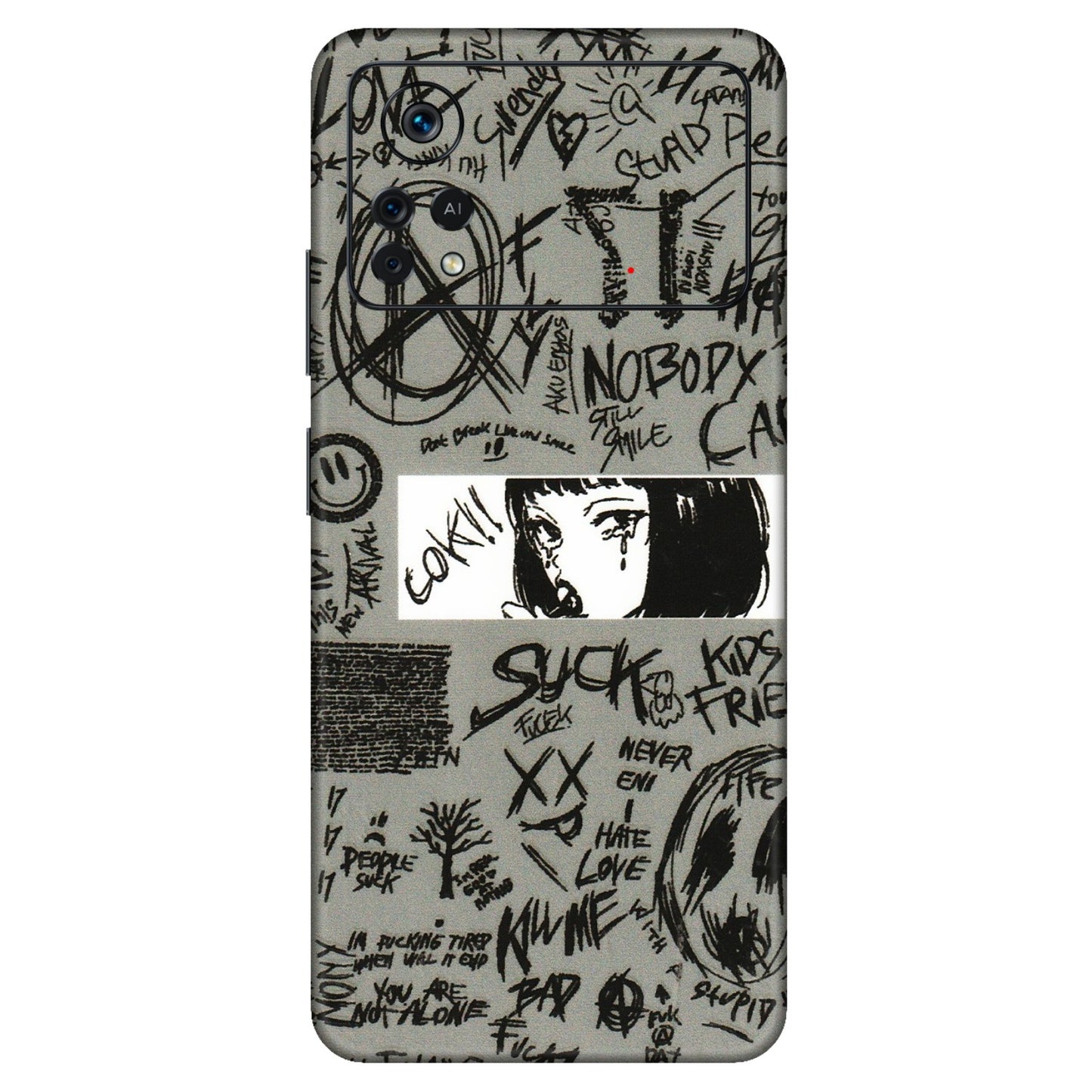 POCO Phone Skins (All Models) - Never Have Love Anime - 3D Embossed Finish (L-260) Poco X4 PRO (5G)