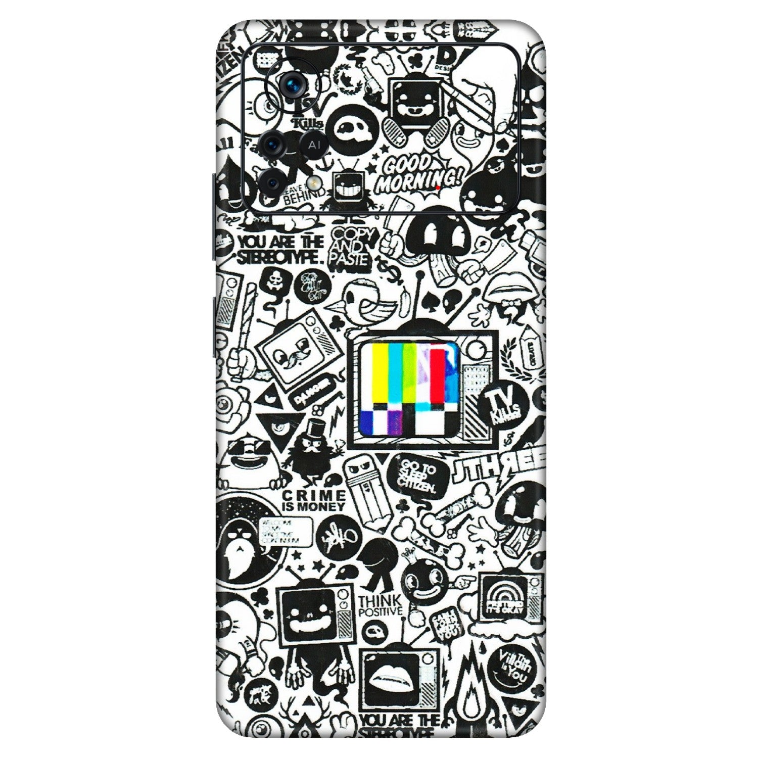 POCO Phone Skins (All Models) - Doodles Positive Art - 3D Embossed Finish (L-263) Poco X4 PRO (5G)