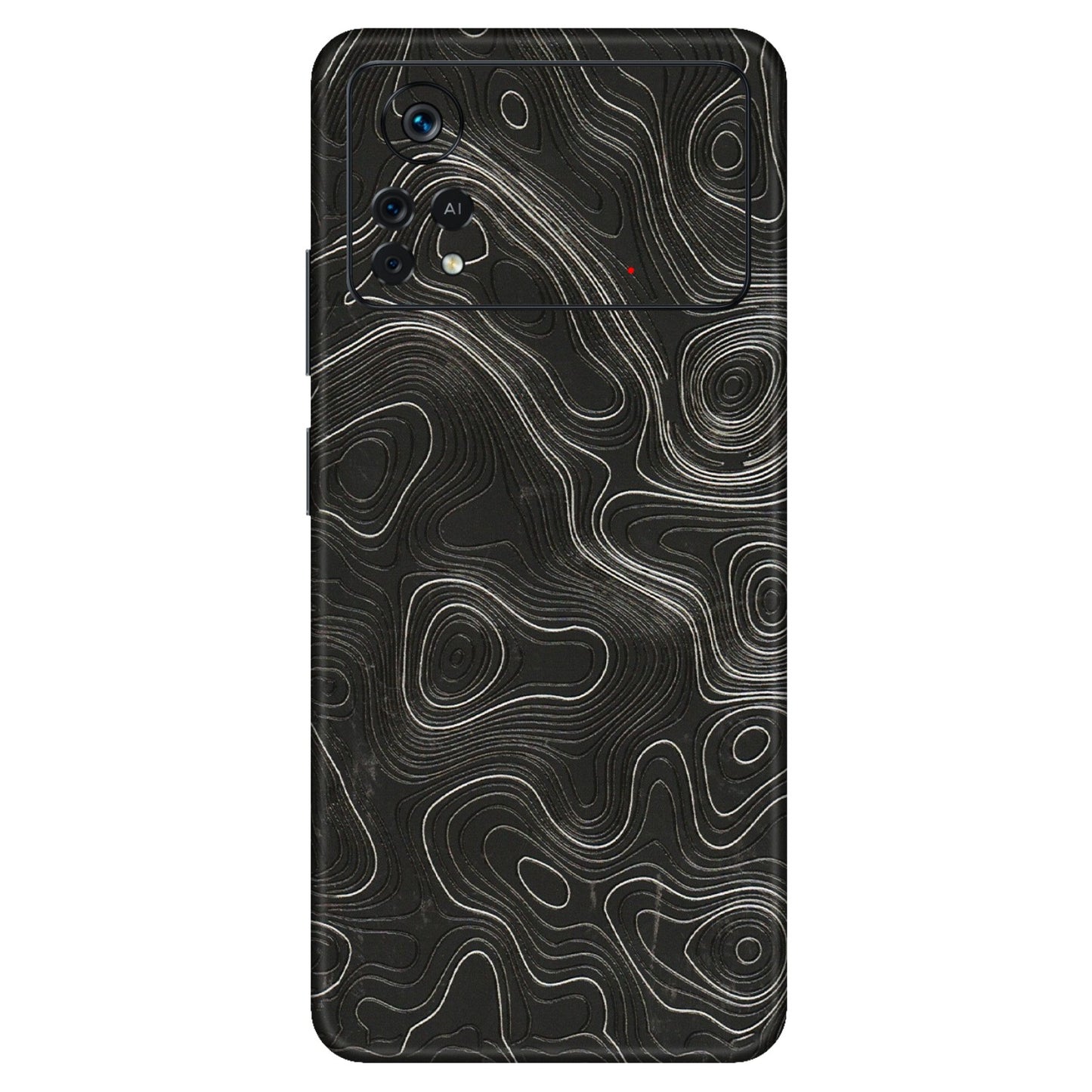 POCO Phone Skins (All Models) - Abstract White Line Map - 3D Embossed Finish (L-269) Poco X4 PRO (5G)