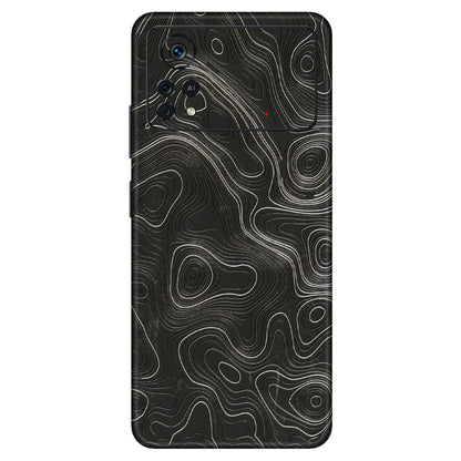 POCO Phone Skins (All Models) - Abstract White Line Map - 3D Embossed Finish (L-269) Poco X4 PRO (5G)