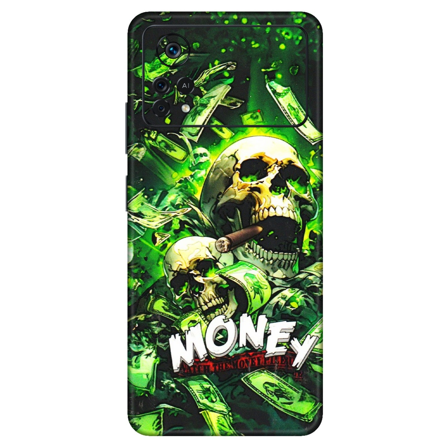 POCO Phone Skins (All Models) - Skull Money - 3D Embossed Finish (L-303) Poco X4 PRO (5G)