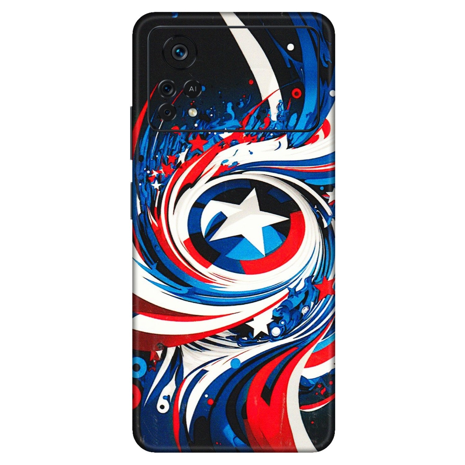 POCO Phone Skins (All Models) - Captain America Logo - 3D Embossed Finish (L-307) Poco X4 PRO (5G)