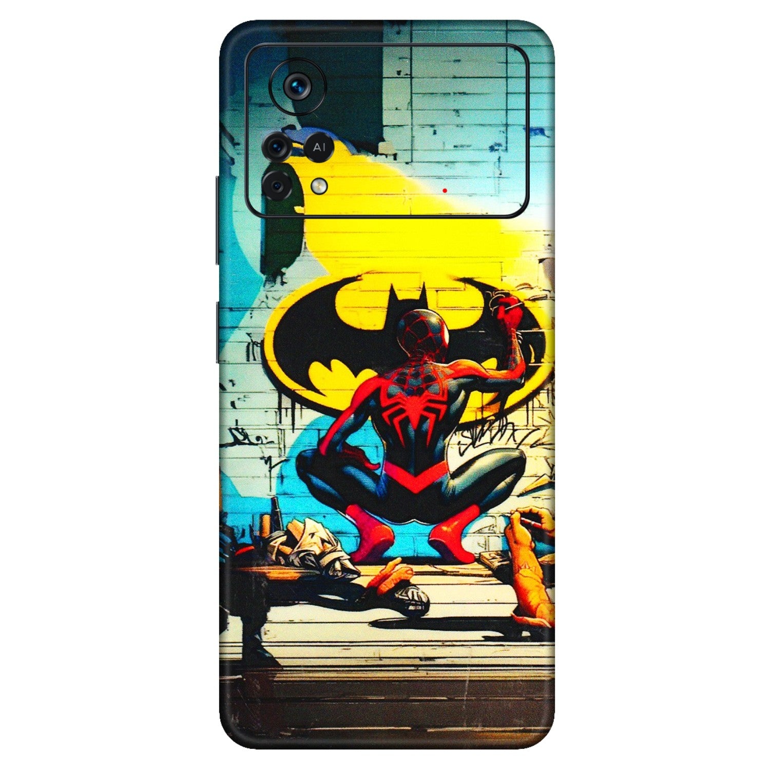 POCO Phone Skins (All Models) - New Spiderman Bat Logo - 3D Embossed Finish (L-309) Poco X4 PRO (5G)