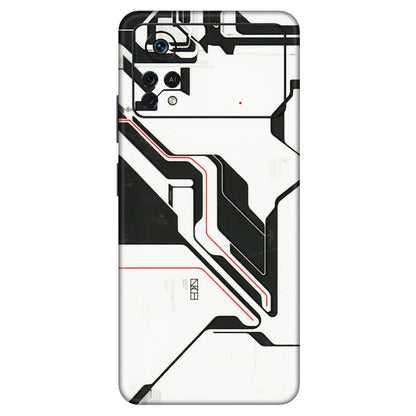 POCO Phone Skins (All Models) - White Techy Logo - 3D Embossed Finish (L-312) Poco X4 PRO (5G)