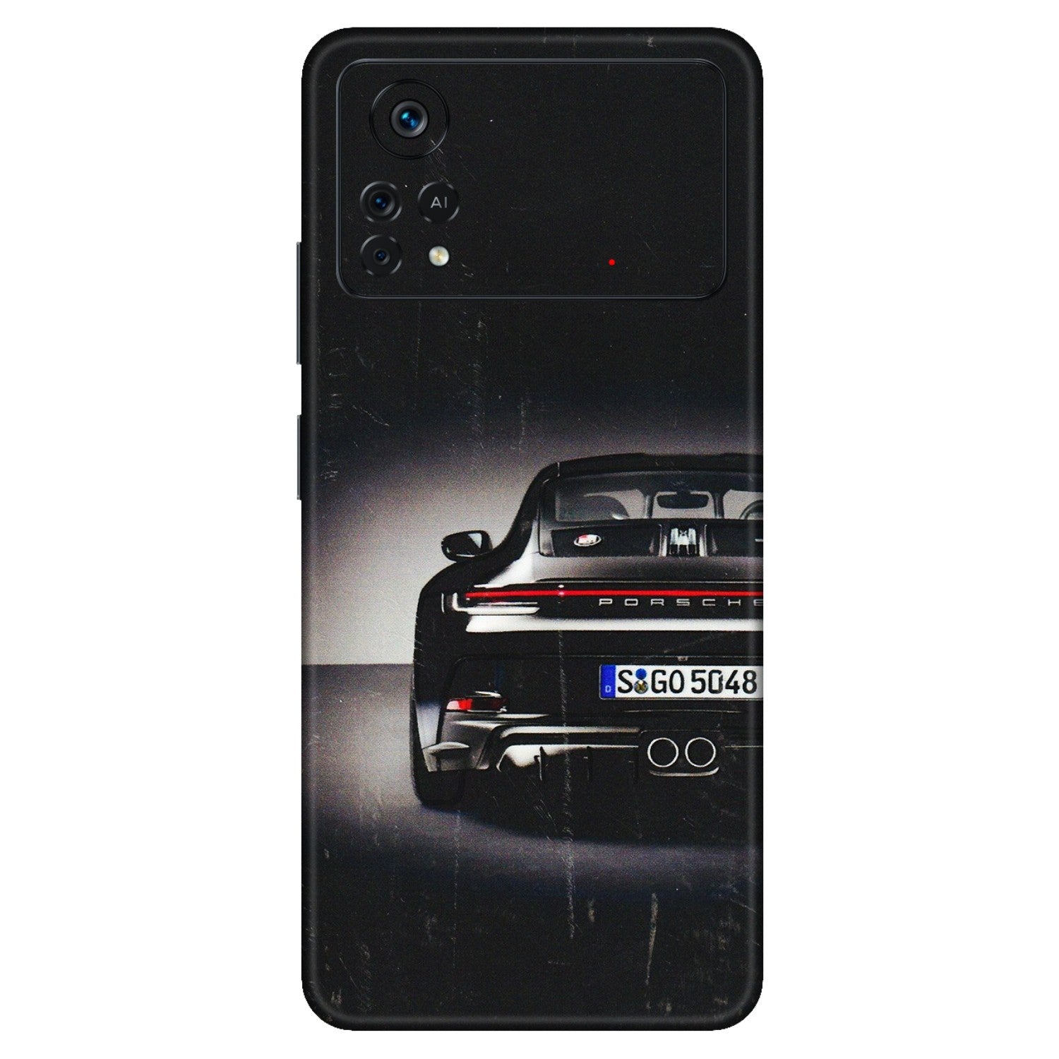 POCO Phone Skins (All Models) - New Black Porsche GT3 - 3D Embossed Finish (L-327) Poco X4 PRO (5G)