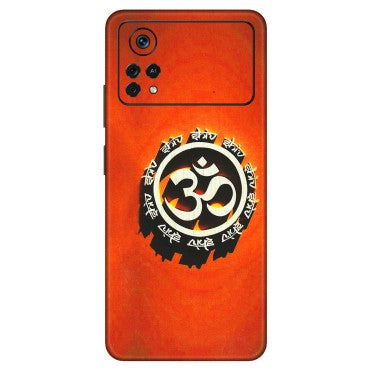 POCO Phone Skins (All Models) - Aum Shiv Orange - 3D Embossed Finish (L-32) Poco X4 PRO (5G)