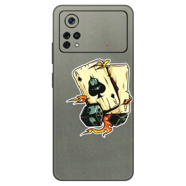 POCO Phone Skins (All Models) - Grey Cards Of Ace - 3D Embossed Finish (L-77) Poco X4 PRO (5G)