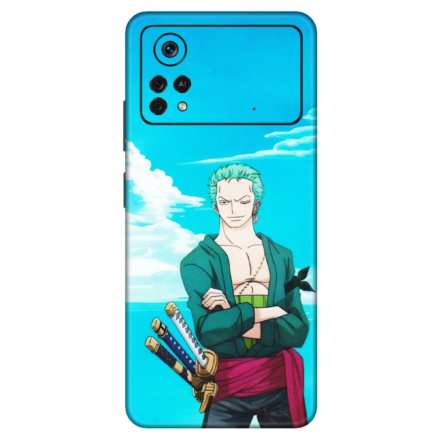 POCO Phone Skins (All Models) - Cool Swordman Zoro Anime - Matte Finish (M-143) Poco X4 PRO (5G)