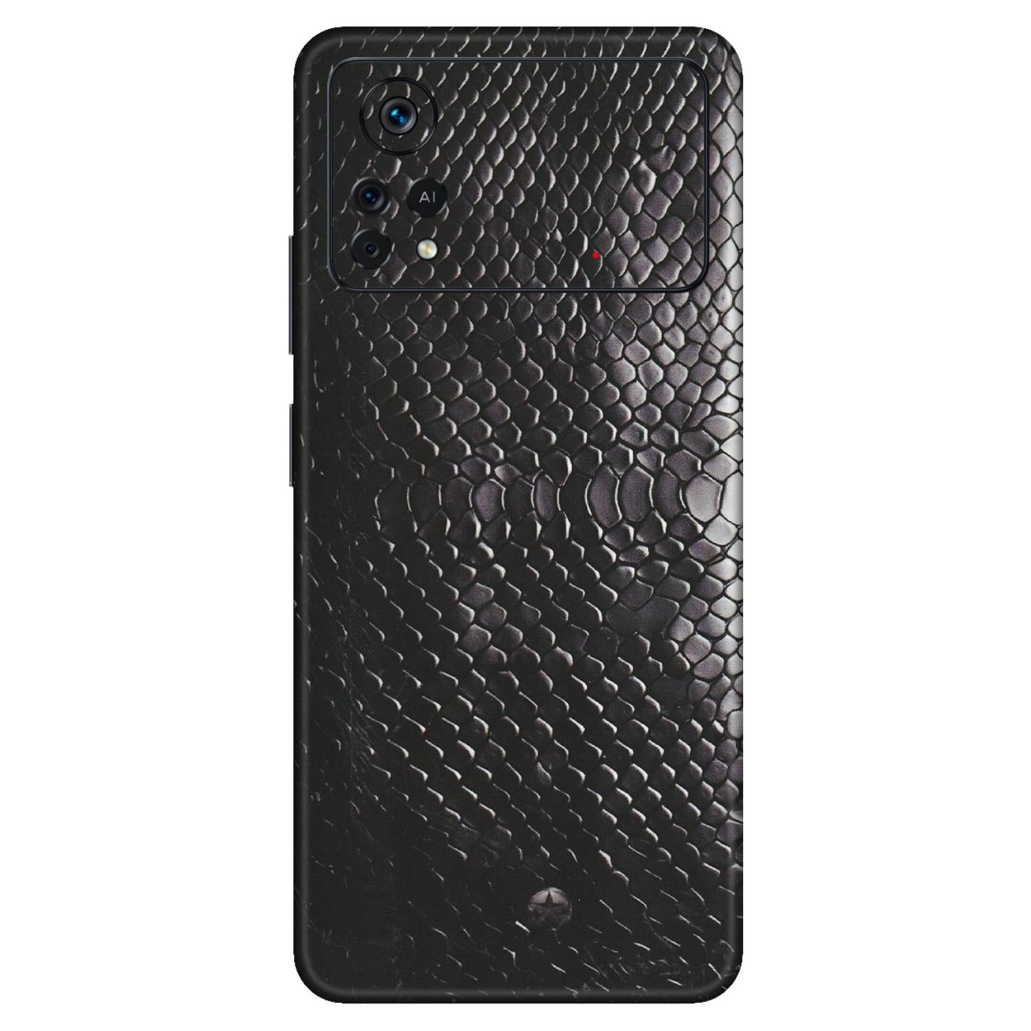 POCO Phone Skins (All Models) - Black Snack Leather - Matte Finish (M-147) Poco X4 PRO (5G)
