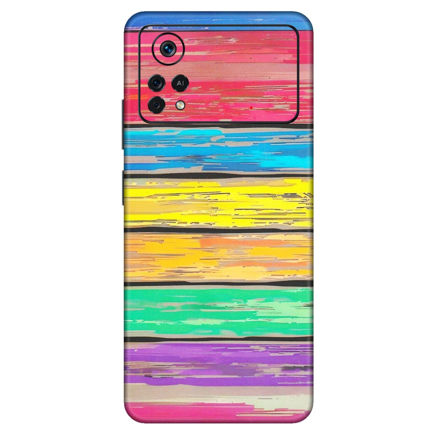 POCO Phone Skins (All Models) - Multi Colour Wooden Wall - Matte Finish (M-96) Poco X4 PRO (5G)