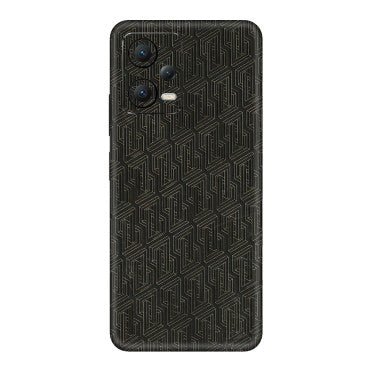 POCO Phone Skins (All Models) - Black Abstract Pattern - 3D Embossed Finish (L-117) Poco X5 (5G)