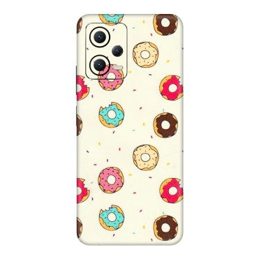 POCO Phone Skins (All Models) - Mini Donuts Doodle Art - 3D Embossed Finish (L-122) Poco X5 (5G)