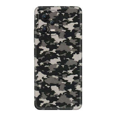 POCO Phone Skins (All Models) - Black/Grey Camoflaunge - 3D Embossed Finish (L-142) Poco X5 (5G)