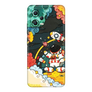 POCO Phone Skins (All Models) - Astronauts & Spaceship - 3D Embossed Finish (L-145) Poco X5 (5G)