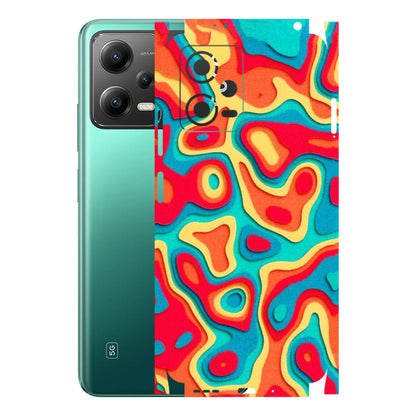 POCO Phone Skins (All Models) - Abstract Swirl - 3D Embossed Finish (L-150) Poco X5 (5G)