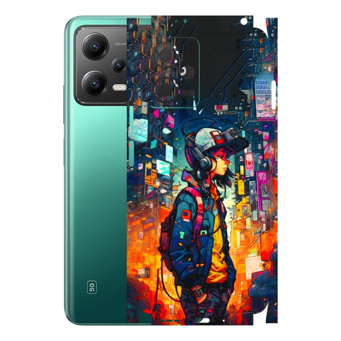 POCO Phone Skins (All Models) - Street Anime Guy - 3D Embossed Finish (L-158) Poco X5 (5G)