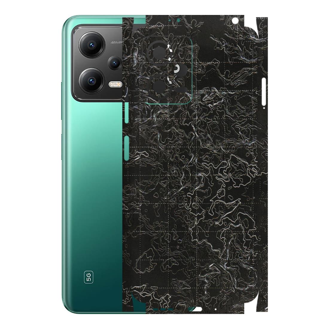 POCO Phone Skins (All Models) - Black map Texture - 3D Embossed Finish (L-201) Poco X5 (5G)