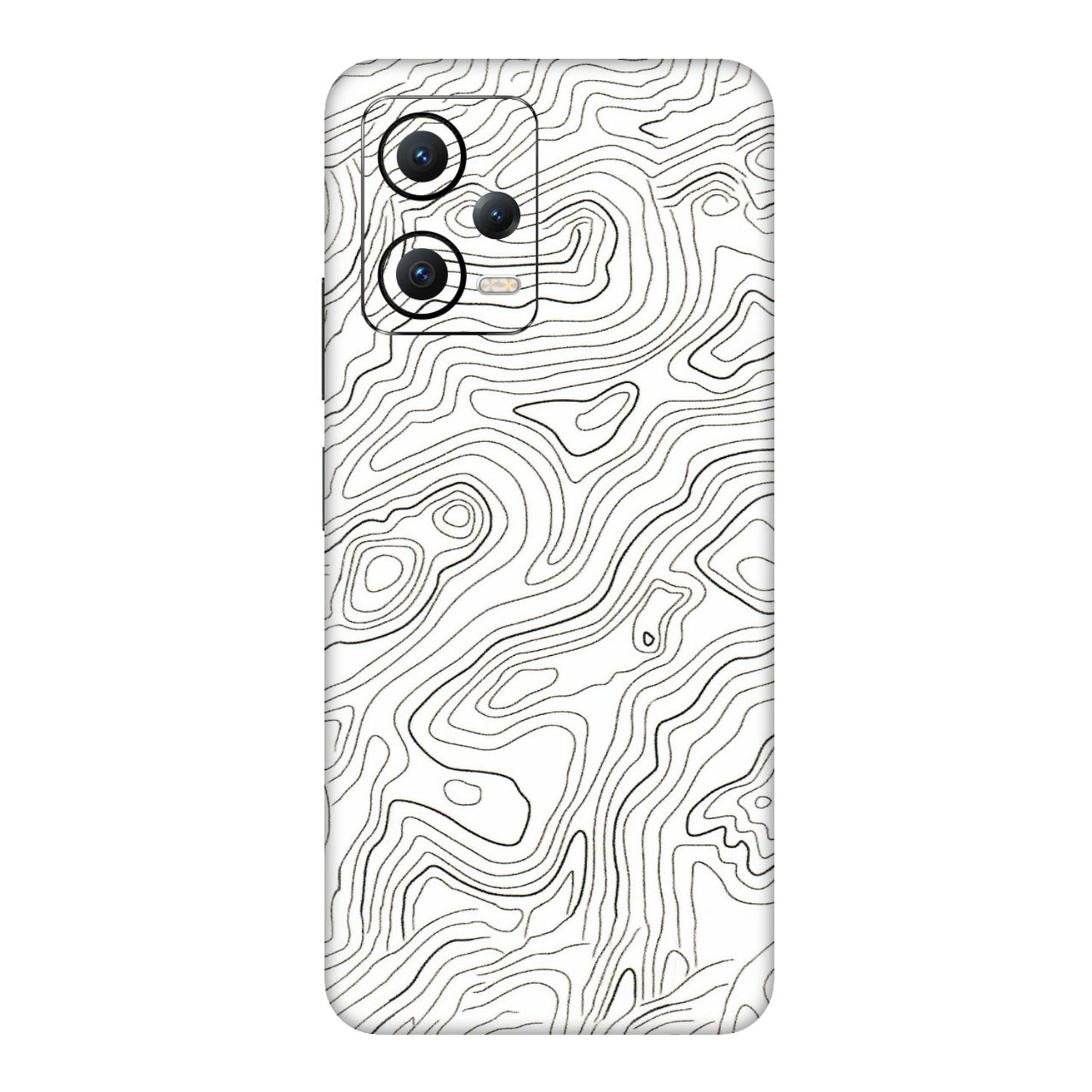 POCO Phone Skins (All Models) - White Black Swirls - 3D Embossed Finish (L-219) Poco X5 (5G)