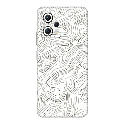 POCO Phone Skins (All Models) - White Black Swirls - 3D Embossed Finish (L-219) Poco X5 (5G)