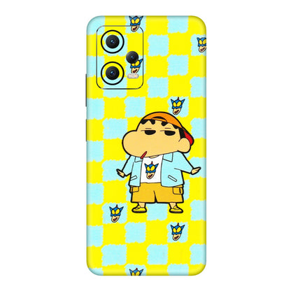 POCO Phone Skins (All Models) - Yellow Blue Shinchan Cute - 3D Embossed Finish (L-221) Poco X5 (5G)