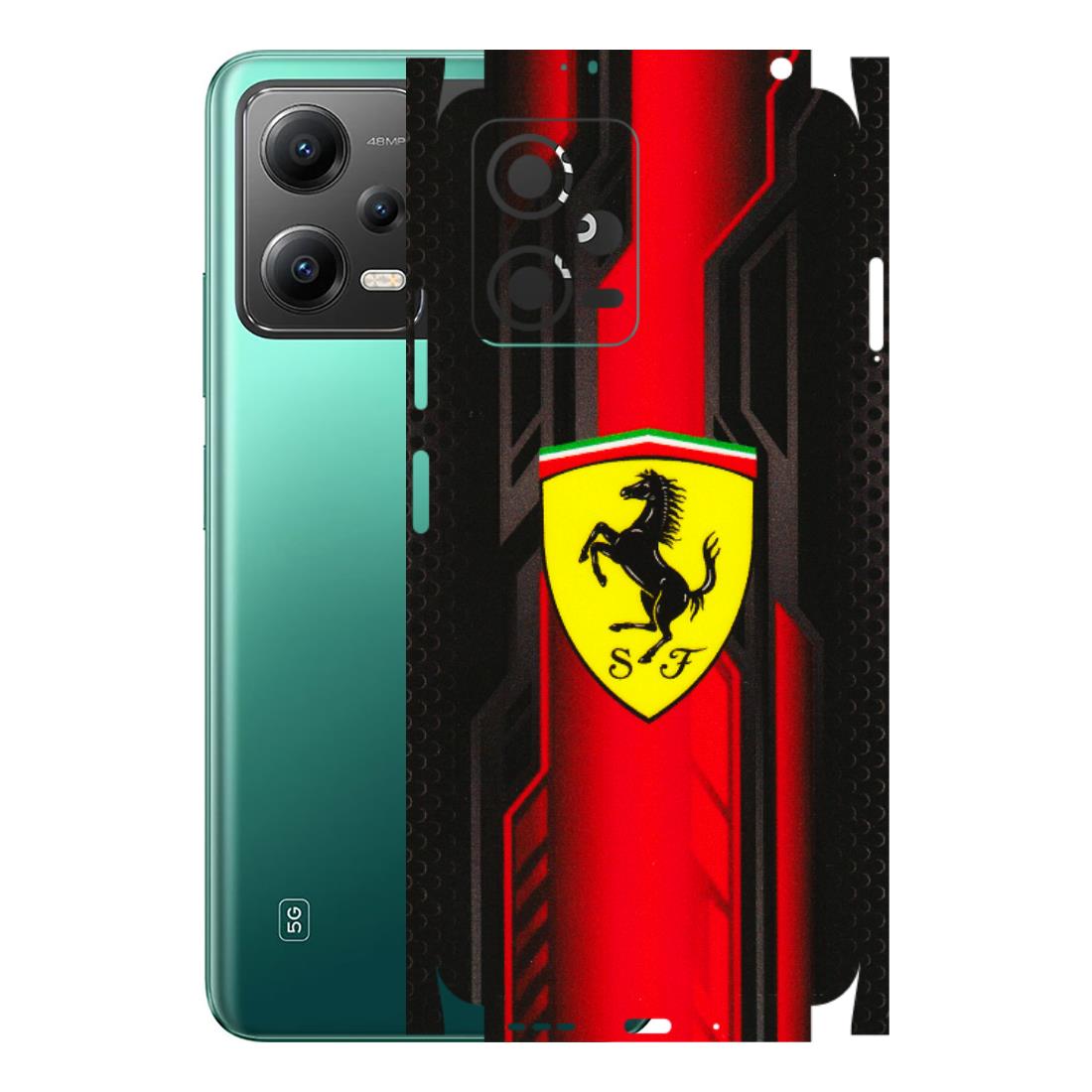 POCO Phone Skins (All Models) - Black Ferrari Logo - 3D Embossed Finish (L-253) Poco X5 (5G)