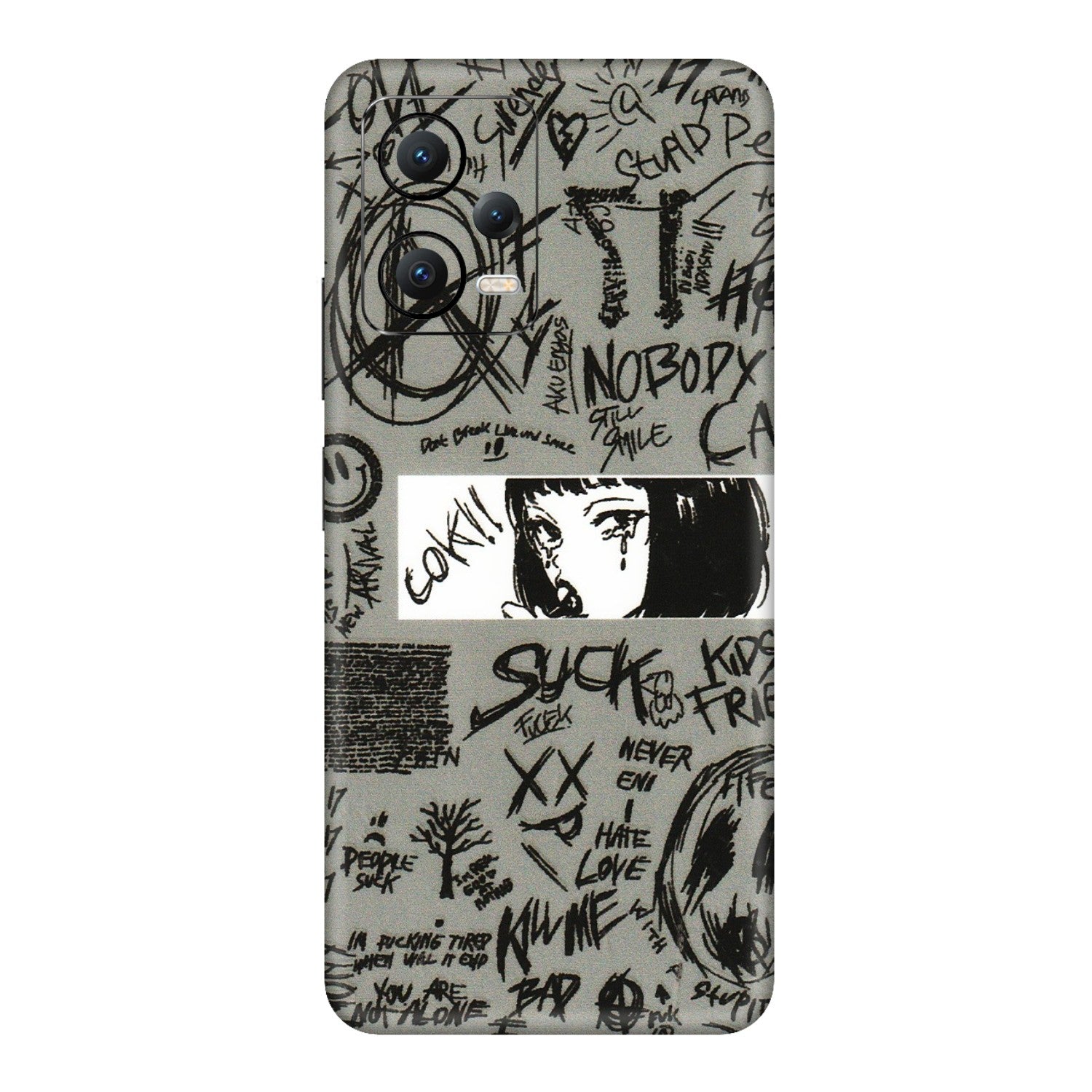 POCO Phone Skins (All Models) - Never Have Love Anime - 3D Embossed Finish (L-260) Poco X5 (5G)