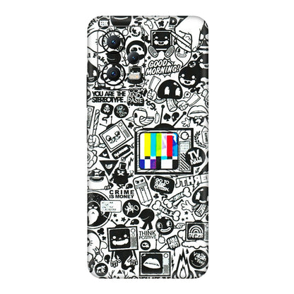 POCO Phone Skins (All Models) - Doodles Positive Art - 3D Embossed Finish (L-263) Poco X5 (5G)