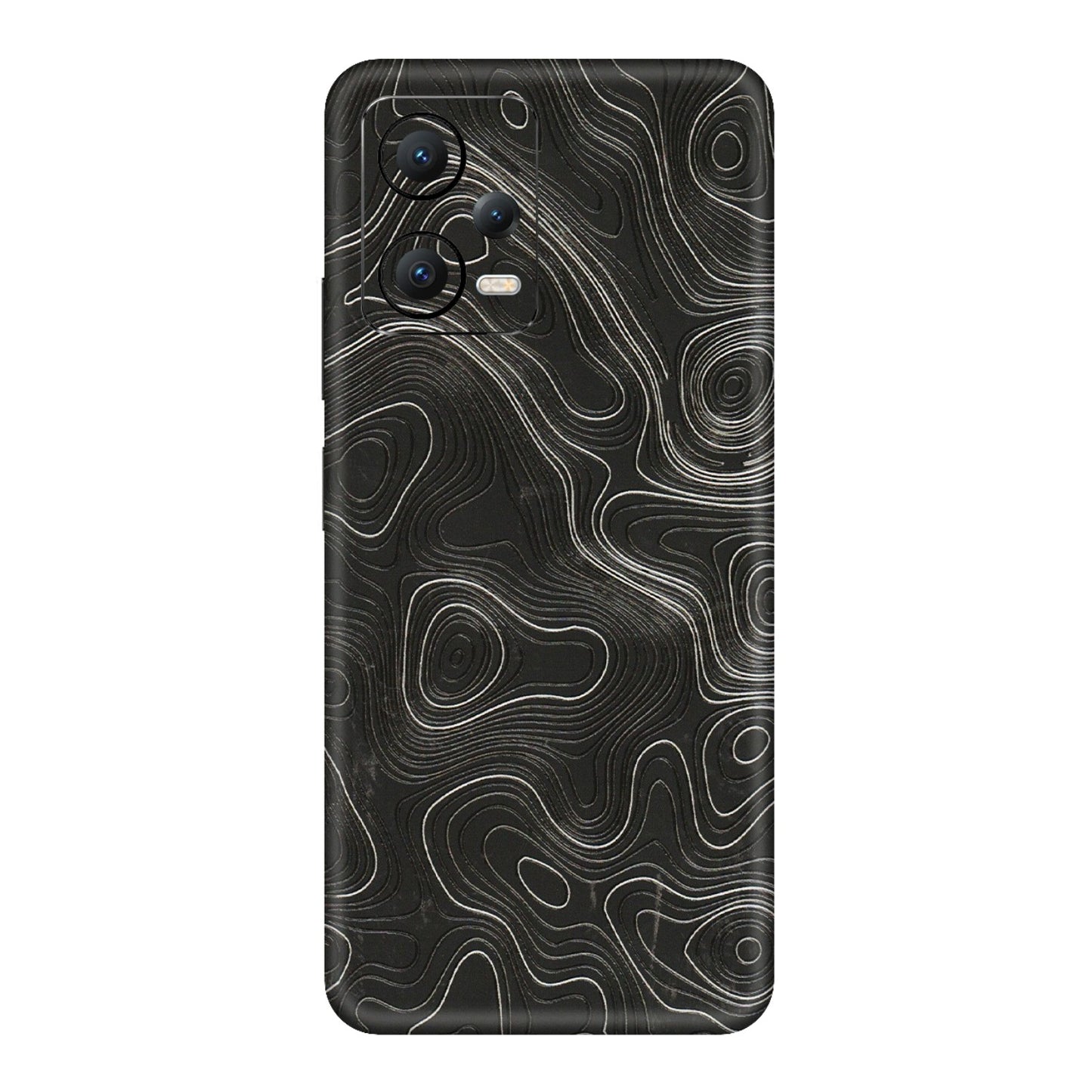 POCO Phone Skins (All Models) - Abstract White Line Map - 3D Embossed Finish (L-269) Poco X5 (5G)