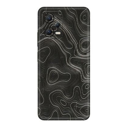POCO Phone Skins (All Models) - Abstract White Line Map - 3D Embossed Finish (L-269) Poco X5 (5G)