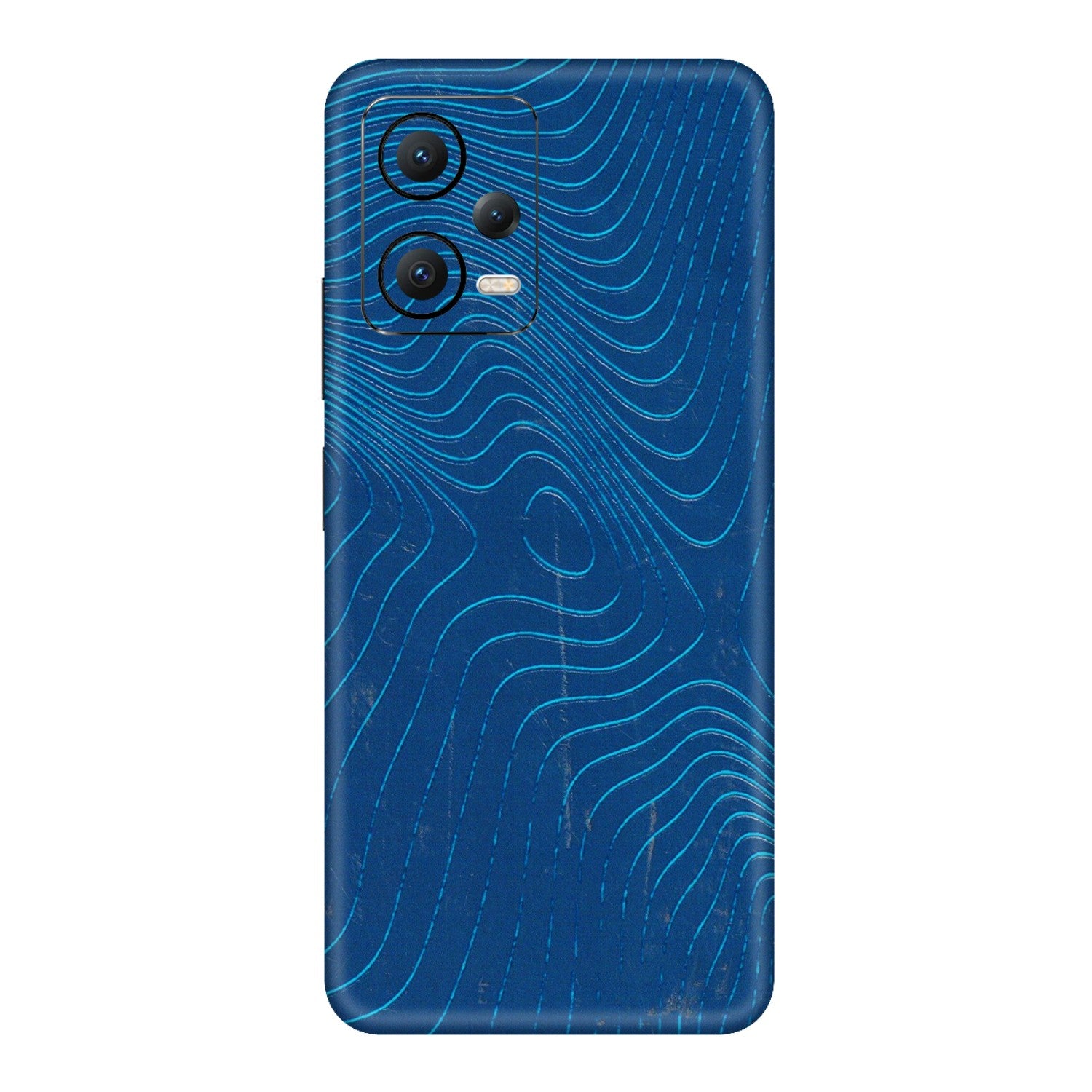 POCO Phone Skins (All Models) - Abstract Blue Line Map - 3D Embossed Finish (L-272) Poco X5 (5G)