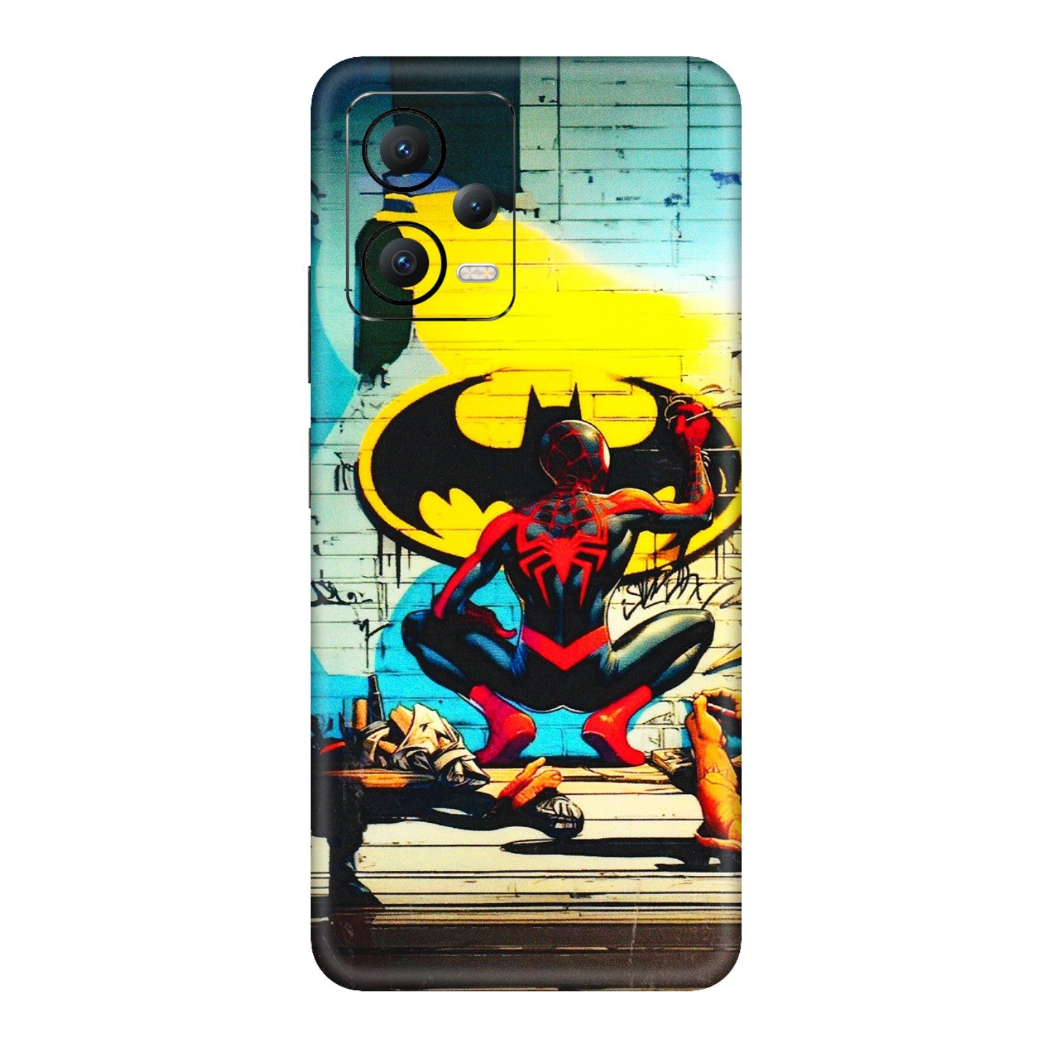 POCO Phone Skins (All Models) - New Spiderman Bat Logo - 3D Embossed Finish (L-309) Poco X5 (5G)