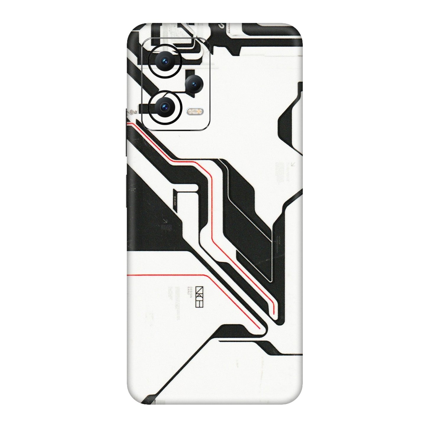 POCO Phone Skins (All Models) - White Techy Logo - 3D Embossed Finish (L-312) Poco X5 (5G)