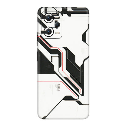 POCO Phone Skins (All Models) - White Techy Logo - 3D Embossed Finish (L-312) Poco X5 (5G)