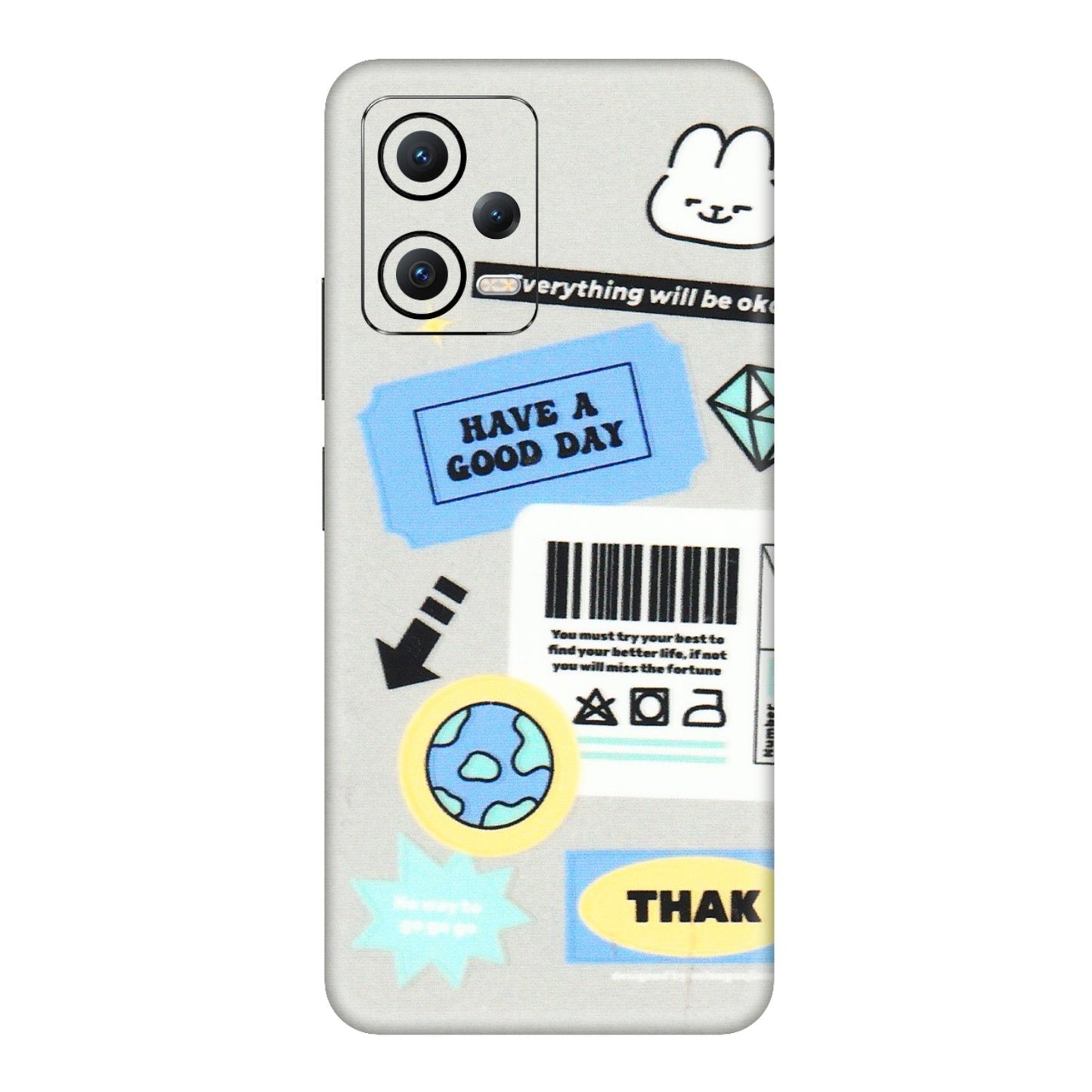 POCO Phone Skins (All Models) - Will Be Okay Design - 3D Embossed Finish (L-316) Poco X5 (5G)